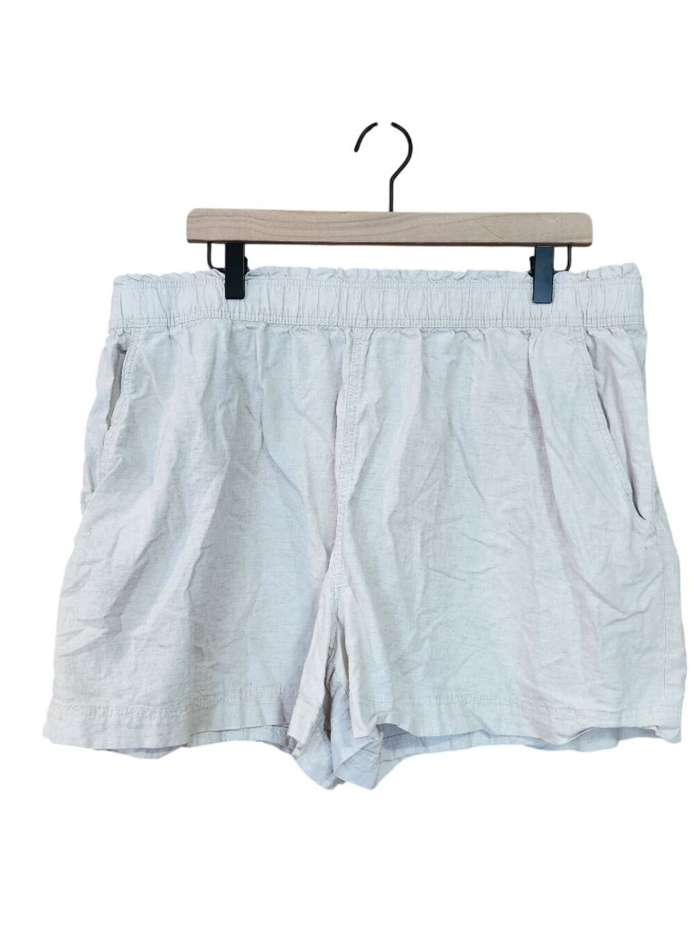 H & M Linen blend Pull On Shorts Beige Womens Size XL